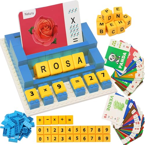 Afufu Italienisch 64 Karte Buchstaben Alphabet Lernen&Zahlen Rechen Spiel 5 6 7 8 Jahre, 3in1 Montessori Kinder Activity Spielzeug Lernspiele ab 3 Jahre, Einschulung Geburtstag Geschenk Junge Mädchen von Afufu