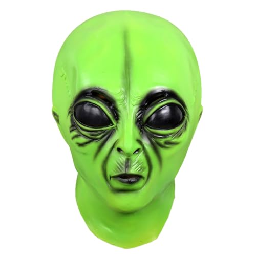 Afurl Alien-Kopf-Requisite, Alien-Cosplay-Kostüm, Realistische Halloween-Gesichtsbedeckung, Tragbare Festival-Gesichtsbedeckung, Mehrzweck-Streich-Requisiten für Karneval von Afurl