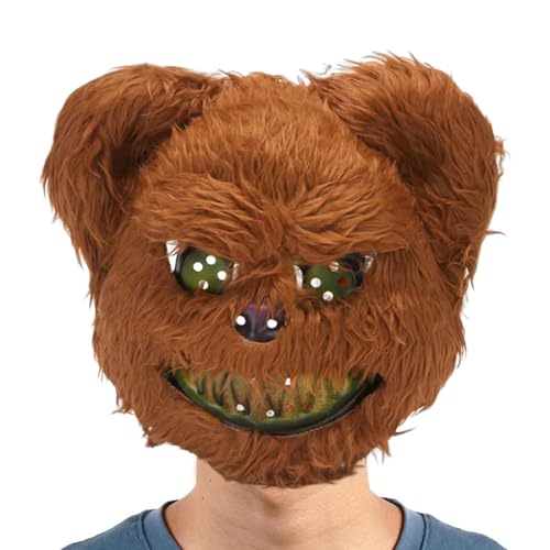 Afurl Halloween-Gesichtsbedeckung mit gruseligem Bär, Gesichtsbedeckung mit blutigem Mund und Häschen, gruselige Masken für Erwachsene und Kinder, Gesichtsbedeckung für Halloween Karneval Cosplay von Afurl