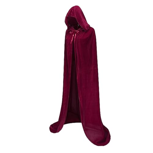 Afurl Kapuzenmantel, Halloween-Kapuzenumhang - Samtumhang in voller Länge | Halloween-Cosplay-Kostüme, Ritter-Fancy-Cool-Kostüm, Unisex für Damen und Herren von Afurl