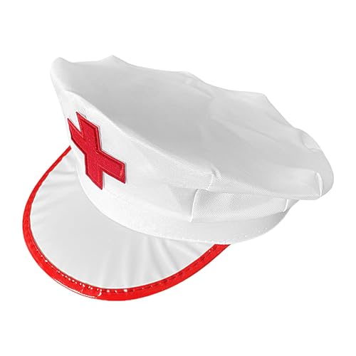 Afurl Krankenschwester-Kostüm für Damen, Krankenschwester-Hut Cosplay - Weiße Krankenschwestermütze Stirnband Krankenschwesterhaube - Achteckige Krankenschwestermütze, Krankenschwesterkostümzubehör von Afurl