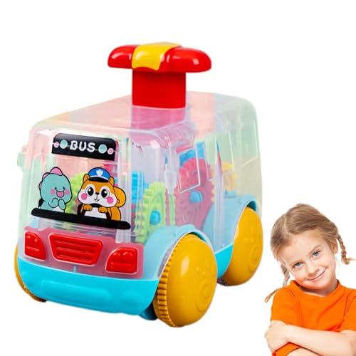 Afurl Press-Spielzeugauto, Press-and-Go-Auto | Klares, süßes Press-and-Go-Spielzeugauto,Multifunktionales interaktives Frühentwicklungszubehör, Autospielzeug für Zuhause, drinnen und draußen von Afurl