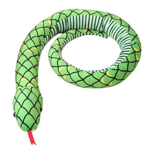 Afurl Schlangenplüsch lang,Plüschschlangenspielzeug,Stofftier Schlangenkissen Puppenspielzeug | 62,9 Zoll Snake Stuff Plüsch Stofftier Spielzeug Riesenschlange Plüschtier für Kinder Halloween von Afurl