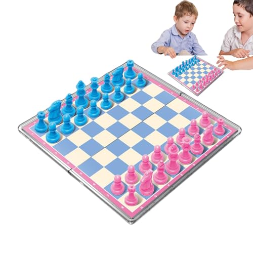 Afurl Tragbares Schachspiel, Schachspiel magnetisch - Klappbares Kristall-Schachbrett-Magnet-Schachspiel 5,91 Zoll | Reisespiele, Puzzlespielzeug, Schachfiguren, Familienspiele, Lernspielzeug für von Afurl