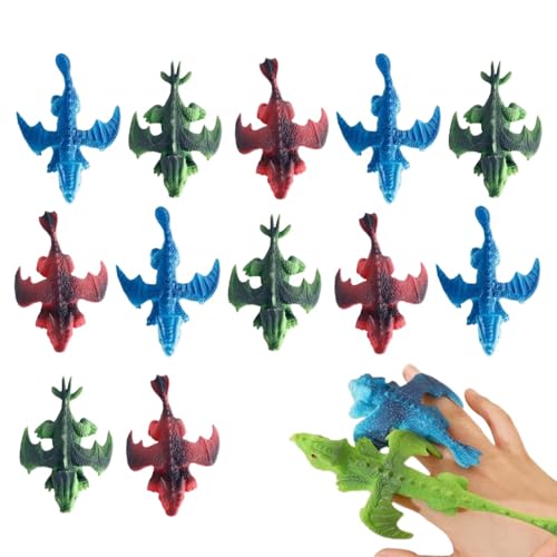 Afurl tiere Fingerspielzeug,Fliegende Dinosaurierspielzeuge - 12x -Dinosaurier-Fingerspielzeug - Fliegende Dinosaurier-Fingertier-, Dinosaurier-Fingerspielzeug, Finger-Tierspielzeug für Party, Zuhause von Afurl