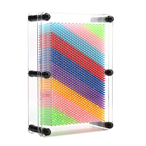 Agatige 3D Pin Art Board, 3D Pin Art Toy Pin Art Board Regenbogen Kunststoff Pin Art Board Skulptur Spielzeug 3 Größen Pin Impression Handform Nadelspielzeug Für Kinder Erwachsene(Transparent Middle) von Agatige