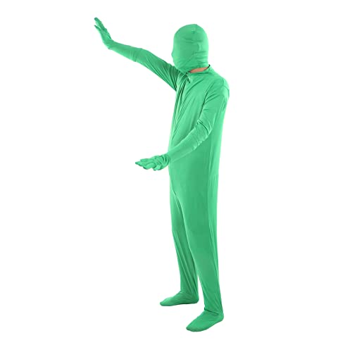 Agatige Green Screen Bodysuit, Body Suit Ganzkörper-Erwachsenenkostüm Zentai Disappearing Man Body Suit Split Design für Fotografie, Film, Video (160cm) von Agatige