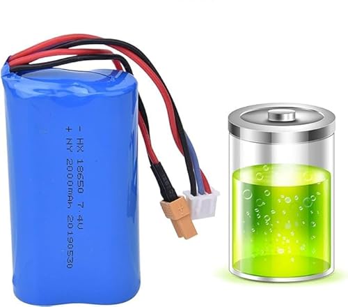 Agatige RC-Akku, 7,4 V 2000 MAh Li-Ion-Akku Hochleistungs-Akku RC Engineering Car Ersatzteile Zubehör Für RC-Car-Modelle(1583-005) von Agatige