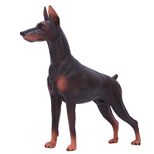 Agatige Simulationshundmodell, hohe Simulation Animal Model Tiere Figuren Doberman Form Tierstatue Wildtiere Doll Bildung Kognition Spielzeugdekoration Geschenk für Kinder Kinder (Brown) von Agatige