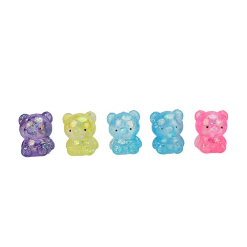 Bear Stress Ball, 5pcs Quetschball gemischte Farbe weiche Flexible TPR -Stressabbau langsam aufsteigende Dehnbare Teigkugeln für Kinder Erwachsene von Agatige