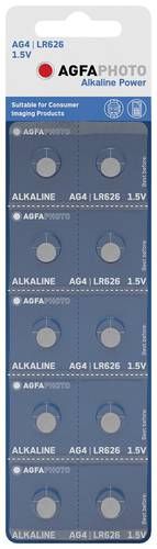 AgfaPhoto Knopfzelle LR 66 1.5V 10 St. Alkali-Mangan AG4 von Agfaphoto