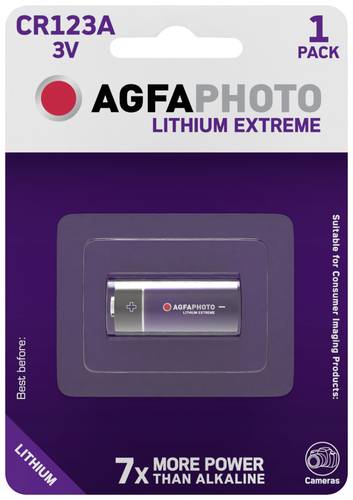 AgfaPhoto CR123 Fotobatterie CR-123A Lithium 1300 mAh 3V 1St. von Agfaphoto