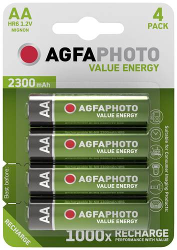 AgfaPhoto HR06 Mignon (AA)-Akku NiMH 2300 mAh 1.2V 4St. von Agfaphoto