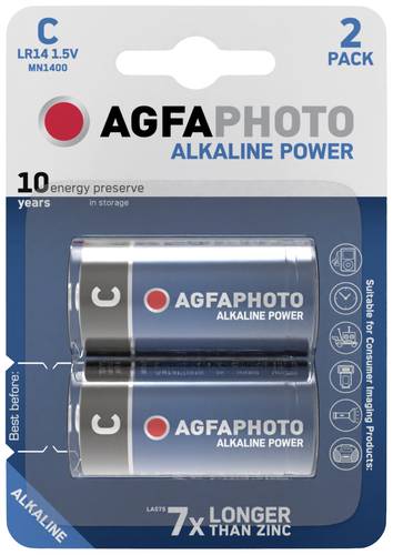 AgfaPhoto LR14 Baby (C)-Batterie Alkali-Mangan 1.5V 2St. von Agfaphoto