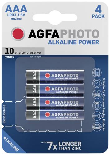 AgfaPhoto Power LR03 Micro (AAA)-Batterie Alkali-Mangan 1.5V 4St. von Agfaphoto