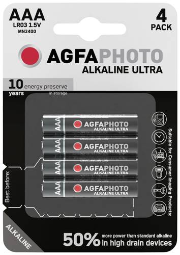 AgfaPhoto Ultra LR03 Micro (AAA)-Batterie Alkali-Mangan 1.5V 4St. von Agfaphoto