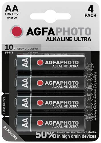 AgfaPhoto Ultra LR6 Mignon (AA)-Batterie Alkali-Mangan 1.5V 4St. von Agfaphoto