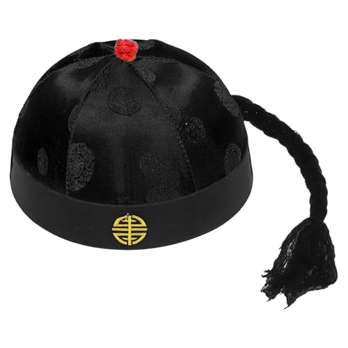 Agoky Alte Chinesische Königliche Kaiserhut Asiatischer Hut Chinese Emperor Hut Kopfbedeckung Kopfschmuck Mottoparty Schwarz A L von Agoky