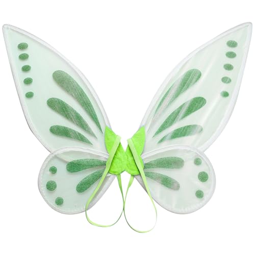 Agoky Feenflügel Prinzessin Elfenflügel Farbverlauf Schmetterlingsflügel Faltbar Prinzessinnenflügel Halloween Fairy Wings Fee Cosplay Karneval Grün One Size von Agoky