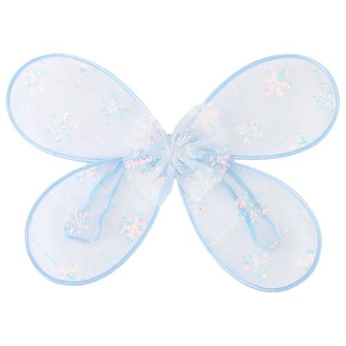 Agoky Feenflügel für Mädchen Kinder Schmetterlingsflügel Zauberwelt Engelsflügel Prinzessin Engel Flügel Cosplay Weihnachten Fotografie Requisiten Typ B Blau One Size von Agoky