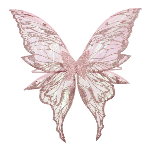 Agoky Glitter Schmetterling Flügel Prinzessin Fee Flügel Kleid bis Requisiten für Halloween Cosplay Party Rosa One Size Agoky Glitter Schmetterling Flügel Prinzessin Fee Flügel Kleid bis Requisiten für Halloween Cosplay Party Rosa One Size von Agoky