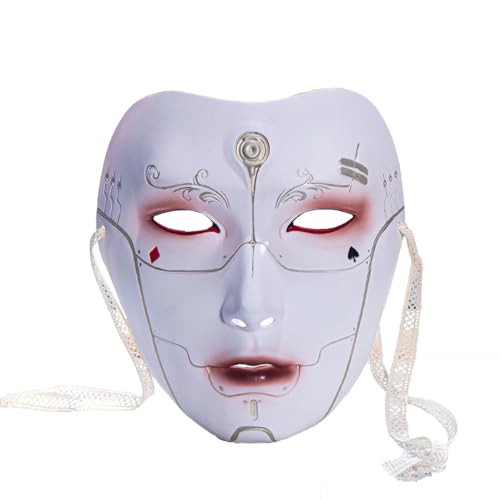 Agoky Halloween Maskerade Maske Cyber Phantom Maske Venezianische Maske Japanisch Kabuki Maske für Mottoparty Fasching Party Abschlussball Farbig One Size von Agoky