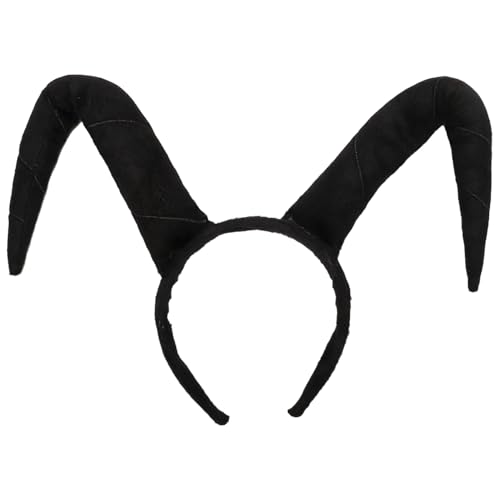 Agoky Halloween Plüsch Tier Ohren Stirnband Teufelshörner Haarreif Kopfschmuck Devil Hörner Haarband Gothic Haarschmuck Maskerade Karneval Cosplay Schwarz One Size von Agoky