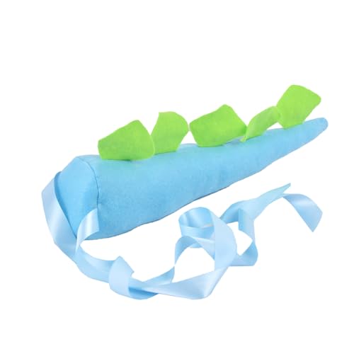 Agoky Kinder Drachen Schwanz Farbe Block Dinosaurier Schwanz Plüsch Dino Tail Tier Cosplay Fasching Karneval Performance Blauer See One Size von Agoky