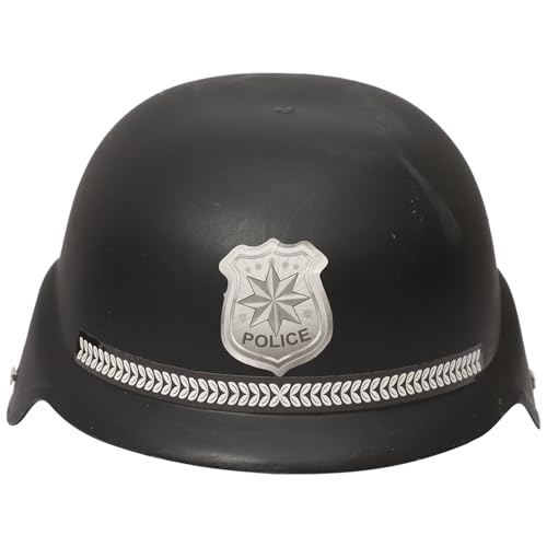 Agoky Kinder Feuerwehrhelm Kunststoff Helm Ingenieur Polizei Hut Kinderschutzhelm Junge Mädchen Spielzeug Helm Fasching Kostüm Schwarz One Size von Agoky