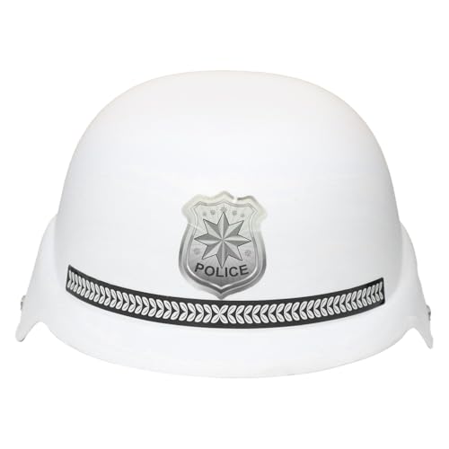 Agoky Kinder Feuerwehrhelm Kunststoff Helm Ingenieur Polizei Hut Kinderschutzhelm Junge Mädchen Spielzeug Helm Fasching Kostüm Weiß One Size von Agoky