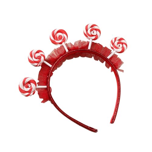 Agoky Mädchen Damen Niedlich Lollipop Stirnband mit Mesh Paillette Haarband Party Kopfschmuck Haar Accessoires Fasching Kopfbedeckung Typ G One Size von Agoky