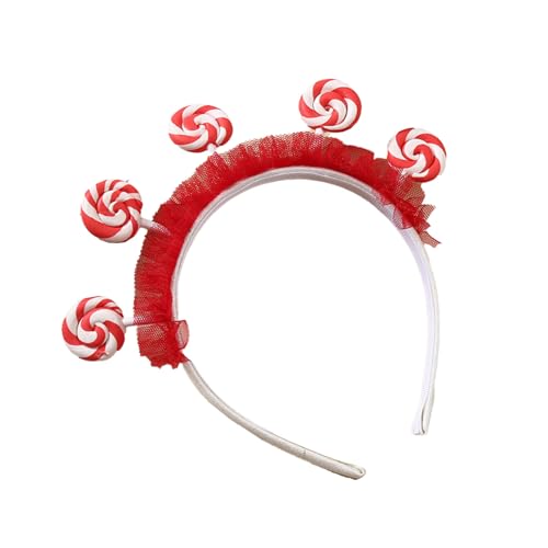 Agoky Mädchen Damen Niedlich Lollipop Stirnband mit Mesh Paillette Haarband Party Kopfschmuck Haar Accessoires Fasching Kopfbedeckung Typ H One Size von Agoky