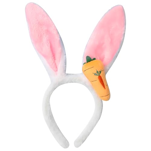 Agoky Mädchen Niedliche Kaninchenohren Haarband mit Karotte Party Hasenohren Kopfbedeckung Bunny Haarreif Kopfschmuck Karneval Anime Cosplay Typ 1 One Size von Agoky