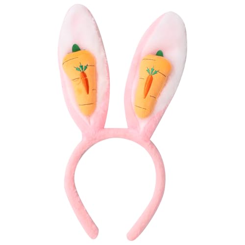 Agoky Mädchen Niedliche Kaninchenohren Haarband mit Karotte Party Hasenohren Kopfbedeckung Bunny Haarreif Kopfschmuck Karneval Anime Cosplay Typ 2 One Size von Agoky