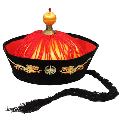 Agoky Unisex Alte Chinesische Königliche Kaiserhut Asiatischer Prinz Hut Chinese Emperor Hut Kopfschmuck Cosplay Mottoparty Typ A One Size von Agoky