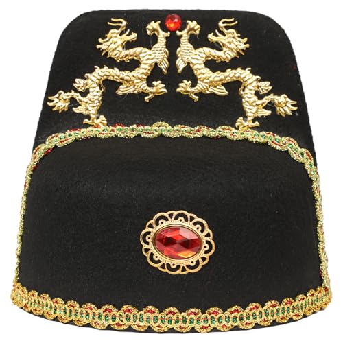 Agoky Unisex Alte Chinesische Königliche Kaiserhut Asiatischer Prinz Hut Chinese Emperor Hut Kopfschmuck Cosplay Mottoparty Typ B One Size von Agoky