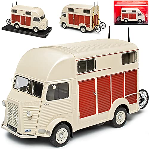 Agostini Citroen Type H HY Transporter Beige 1948-1981 mit Sockel 1/24 Modell Auto mit individiuellem Wunschkennzeichen von Agostini