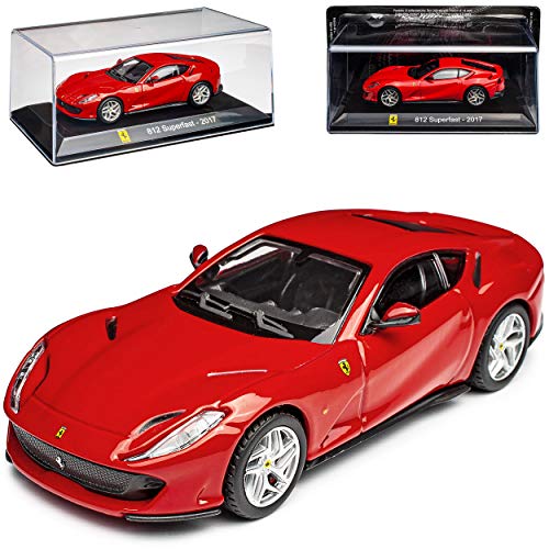 Agostini Ferrari 812 Superfast F152M Coupe Rot Ab 2017 mit Sockel und Vitrine 1/43 Ixo Modell Auto mit individiuellem Wunschkennzeichen von Agostini