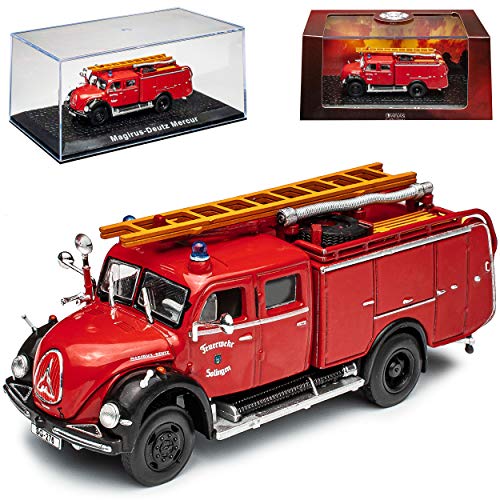 Agostini Magirus Deutz Mercur TLF16 Solingen Feuerwehr Rot 1/72 Atlas Modell Auto von Agostini