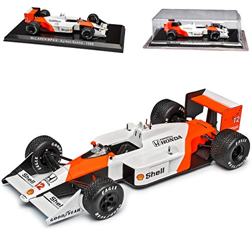 Agostini McLaren Hon-da MP4/4 Ayrton Senna 1988 Nr 12 Formel 1 mit Sockel 1/24 Modellcarsonline Modell Auto mit individiuellem Wunschkennzeichen von Agostini