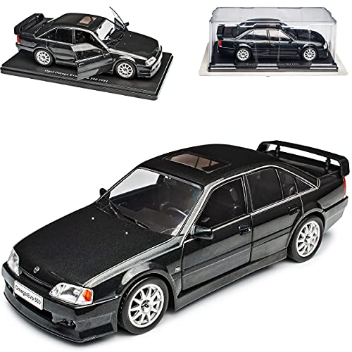 Agostini Opel Omega A Evolution 500 Limousine Schwarz Grau 1986-1993 Mit Sockel 1/24 Modell Auto mit individiuellem Wunschkennzeichen von Agostini