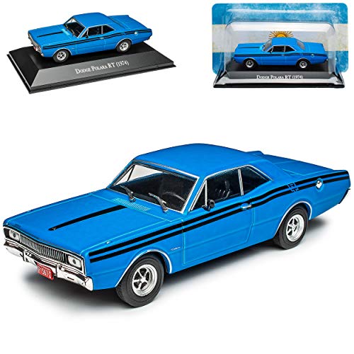 Dodge Polara RT Coupe Blau 1974 mit Sockel 1/43 DeAgostini Modell Auto von Agostini