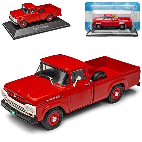 Ford F-100 Pick-Up 1959 Rot mit Sockel 1/43 DeAgostini Modell Auto von Agostini