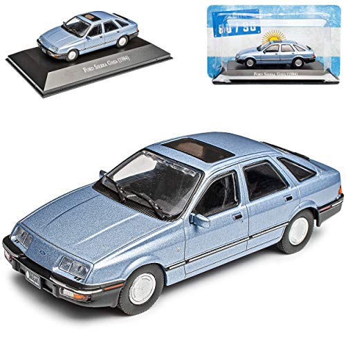 Ford Sierra GHIA 5 Türer Grau Blau 1982-1993 mit Sockel 1/43 DeAgostini Modell Auto von Agostini