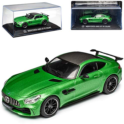 Mercedes-Benz AMG GT-R C190 Coupe Grün Ab 2014 mit Sockel und Vitrine 1/43 Ixo Modell Auto mit individiuellem Wunschkennzeichen von Agostini