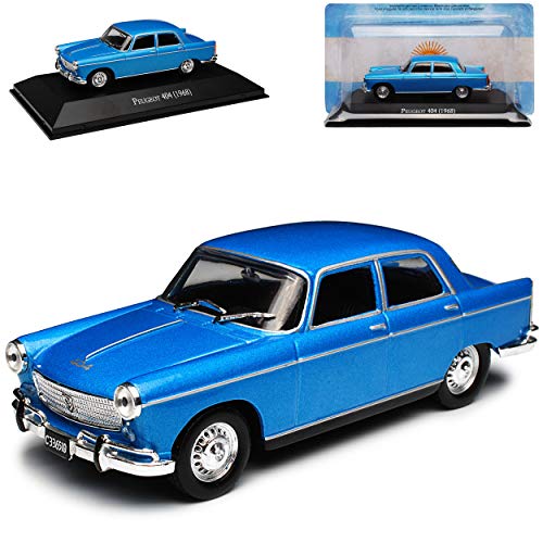 Peugeot 404 Limousine Blau 1960-1975 mit Sockel 1/43 DeAgostini Modell Auto von Agostini