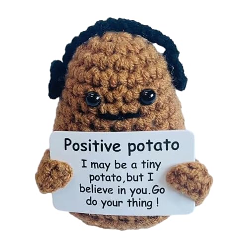 AhLmA Positive Kartoffel Positive Kartoffel Puppe Positive Geschenke Kartoffel-anhänger mit Positiver Energie Pocket Hug Glücksbringer der Ermutigung und Unterstützung Ausdrückt (Kopfhörer-kartoffel) von AhLmA