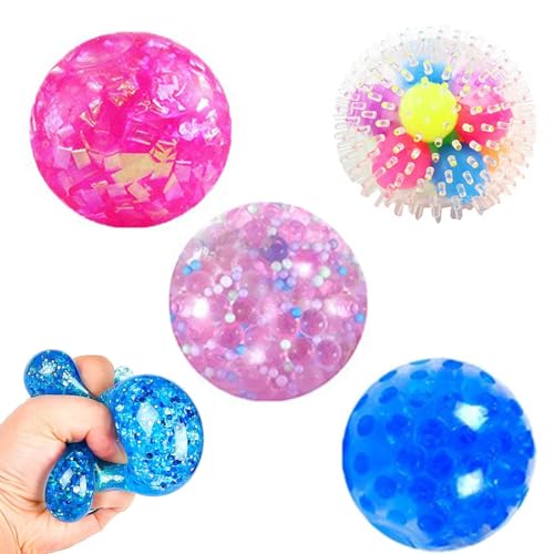 4 Stück Anti Stress Bälle, Stressball Erwachsene, Stressball Kinder, Antistressball, Antistressball Kinder, Antistressball Erwachsene, Für Entspannung, Angst, Fidget, Spannung Und Stress von Ahaimy