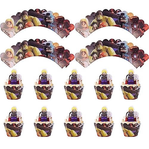 Aheagou Tortendeko Geburtstag,24 Stück Cartoon Tortenauflege,Tortendeko Kindergeburtstag,Kindergeburtstag Junge,Cupcake Topper Gamer Deko für Kinder von Aheagou