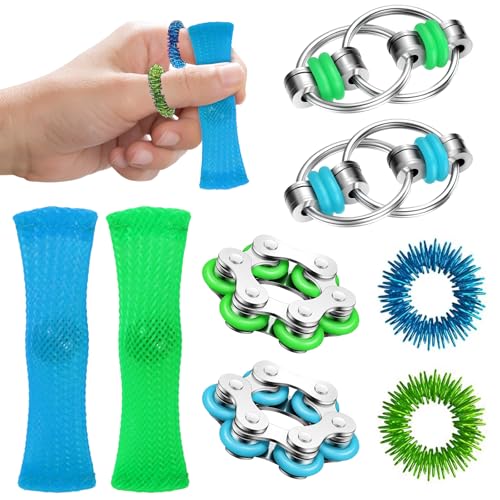 Aheagou Fidget Toys Set,8 Stück Anti Stress Spielzeug Fidget Spinners Toy Squeeze Spielzeug Antistress für Kinder Erwachsene Fidget Toys for ADHS,Anti Angst Geschenke von Aheagou